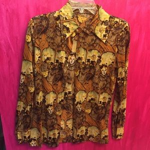 Vintage 70s moulin rouge Toulouse-Lautrec blouse